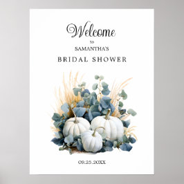 Witte pompoenen Herfst Vrijgezellenfeest Welkom Poster