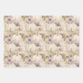 Witte Pompoenen Lila Paarse Herfst Waterverf Bloem Inpakpapier Vel (Voorkant 3)