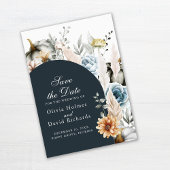 Witte pompoenen met wilde bloemen Save the Date Ka