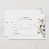 Witte Pompoenen met Wildflower Bruiloft RSVP Kaart (Voorkant)