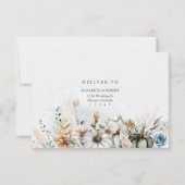 Witte Pompoenen met Wildflower Bruiloft RSVP Kaart (Achterkant)