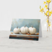 Witte pompoenen op een antieke blauwe tafel kaart (Gele Bloem)