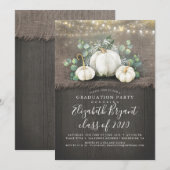 Witte pompoenen rustieke land Herfst Afstuderen Kaart (Voorkant / Achterkant)