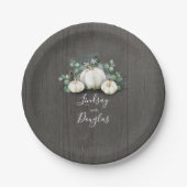 Witte pompoenen rustieke land Herfst geïnspireerd Papieren Bordje (Voorkant)