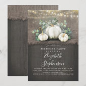 Witte pompoenen rustieke land Herfst Verjaardag Kaart (Voorkant / Achterkant)