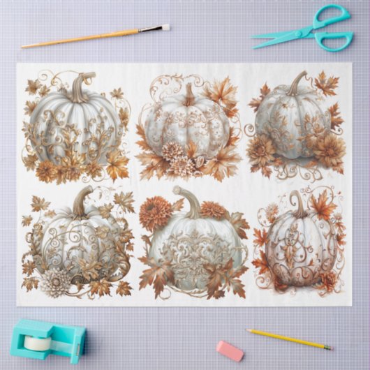 witte pompoenen tissuepapier (Craft)