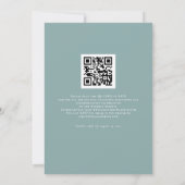 Witte Pompoenen Turquoise Loof QR Code Trouw Uitno Kaart (Achterkant)