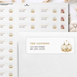 Witte Pompoenen Twin Baby Shower Retouradres Etiket