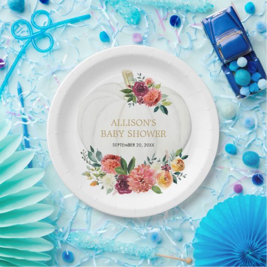 Witte pompoenen van Bourgogne Papieren Bordje (Feest)