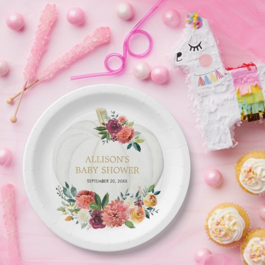 Witte pompoenen van Bourgogne Papieren Bordje (Feest)