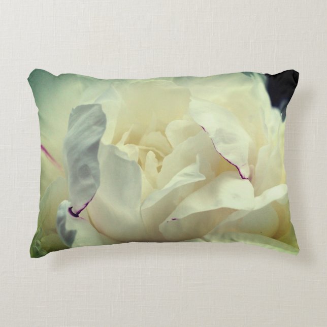 Witte pony-bloem dicht bij elkaar accent kussen (Voorkant)