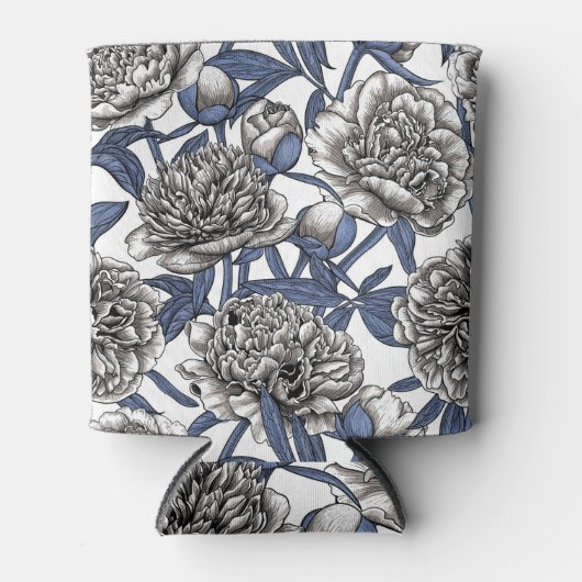 Witte pony bloemen blikjeskoeler (Voorkant)