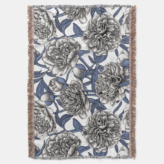 Witte pony bloemen deken (Voorkant Verticaal)