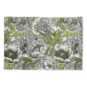 Witte pony-bloemen en -moten kussensloop (Achterkant-Links)