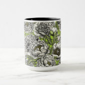 Witte pony-bloemen en -moten mok (Midden)