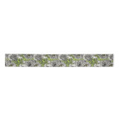 Witte pony-bloemen en -moten satijnen lint (Voorkant)