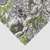 Witte pony-bloemen en -moten tissuepapier (Detail)