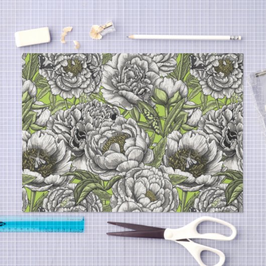 Witte pony-bloemen en -moten tissuepapier (Craft)