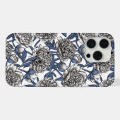 Witte pony bloemen iPhone hoesje (Achterkant horizontaal)