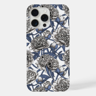 Witte pony bloemen iPhone 15 pro max case