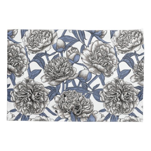 Witte pony bloemen kussensloop (Achterkant-Links)