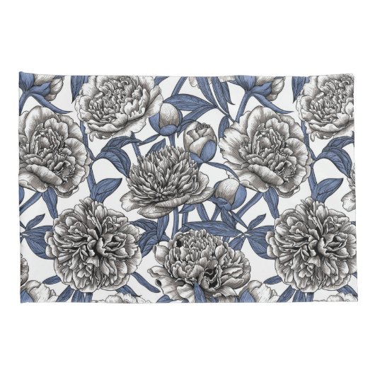 Witte pony bloemen kussensloop (Achterkant-Rechts)