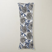 Witte pony bloemen lichaamskussen (Voorkant Verticaal)