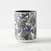 Witte pony bloemen mok (Midden)