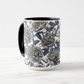 Witte pony bloemen mok (Voorkant links)