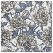 Witte pony bloemen stof (Swatch)