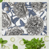 Witte pony bloemen theedoek (Gevouwen)