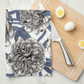 Witte pony bloemen theedoek (Quarter Fold)