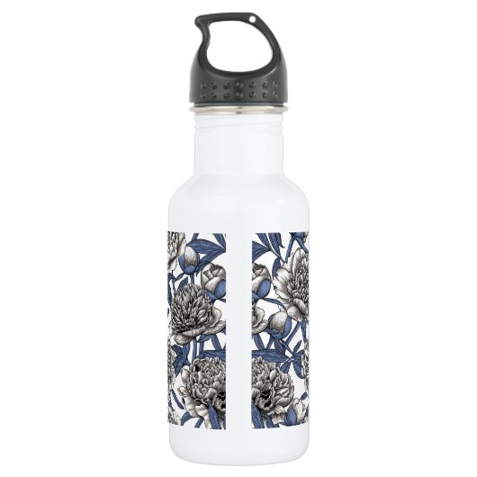 Witte pony bloemen waterfles  (Achterkant)