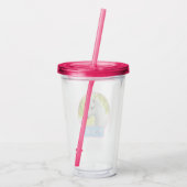 Witte Pony Eenhoorn Acryl Drinkbeker (Achterkant)