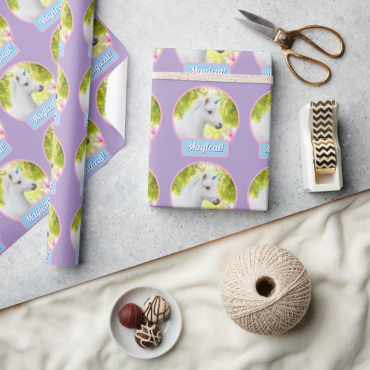 Witte Pony Eenhoorn Cadeaupapier (Crafts)