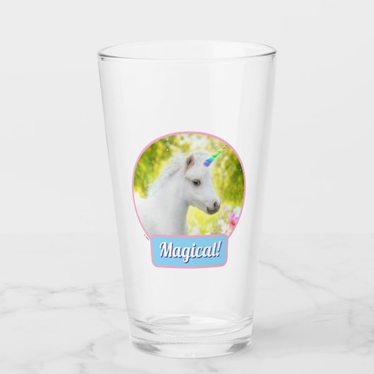 Witte Pony Eenhoorn Glas (Voorkant)
