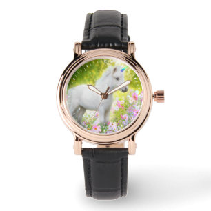 Witte Pony Eenhoorn Horloge