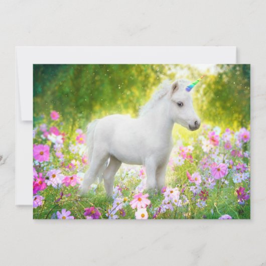 Witte Pony Eenhoorn Kaart (Voorkant)