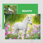 Witte Pony Eenhoorn Kaart (Voorkant / Achterkant)