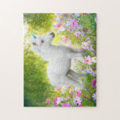 Witte Pony Eenhoorn Legpuzzel (Verticaal)