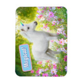 Witte Pony Eenhoorn Magneet (Verticaal)