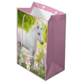 Witte Pony Eenhoorn Medium Cadeauzakje (Voorkant Gekanteld)