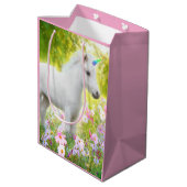 Witte Pony Eenhoorn Medium Cadeauzakje (Achterkant Gekanteld)