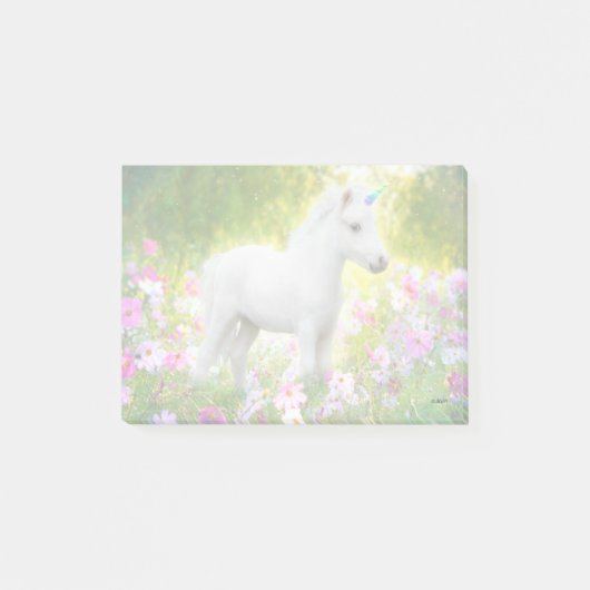 Witte Pony Eenhoorn Post-it® Notes (Voorkant)