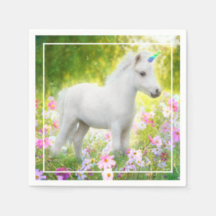 Witte Pony Eenhoorn Servet