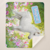 Witte Pony Eenhoorn Sherpa Deken (Voorkant)