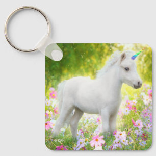 Witte Pony Eenhoorn Sleutelhanger