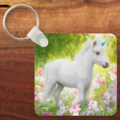 Witte Pony Eenhoorn Sleutelhanger (Voorkant)