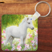 Witte Pony Eenhoorn Sleutelhanger (Achterkant)