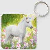 Witte Pony Eenhoorn Sleutelhanger (Achterkant)